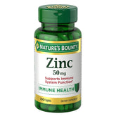 Nature's Bounty  - Zinc, apoyo inmunológico, 50 mg, comprimidos, 100 unidades